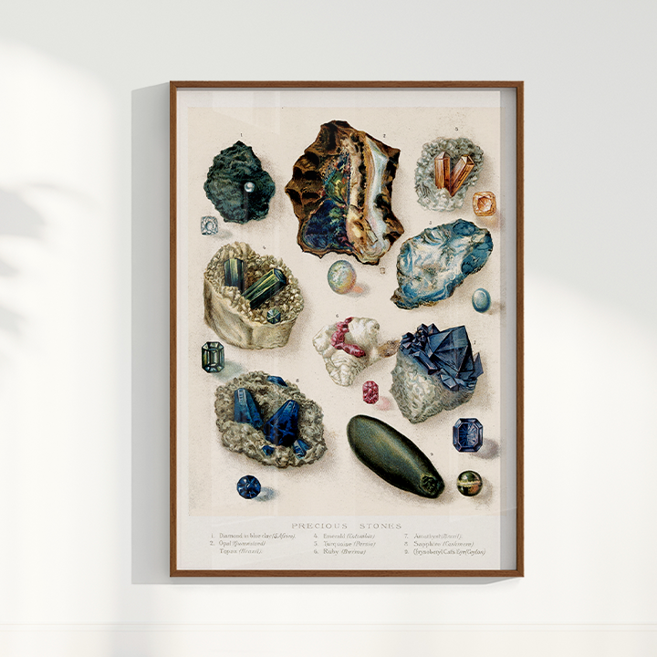 Quadro Pedras Preciosas Vintage