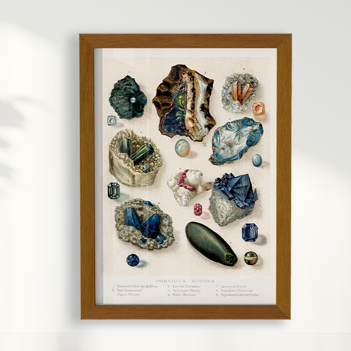 Quadro Pedras Preciosas Vintage