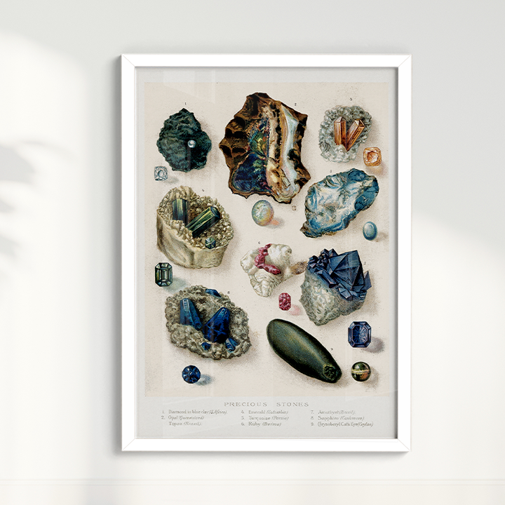 Quadro Pedras Preciosas Vintage