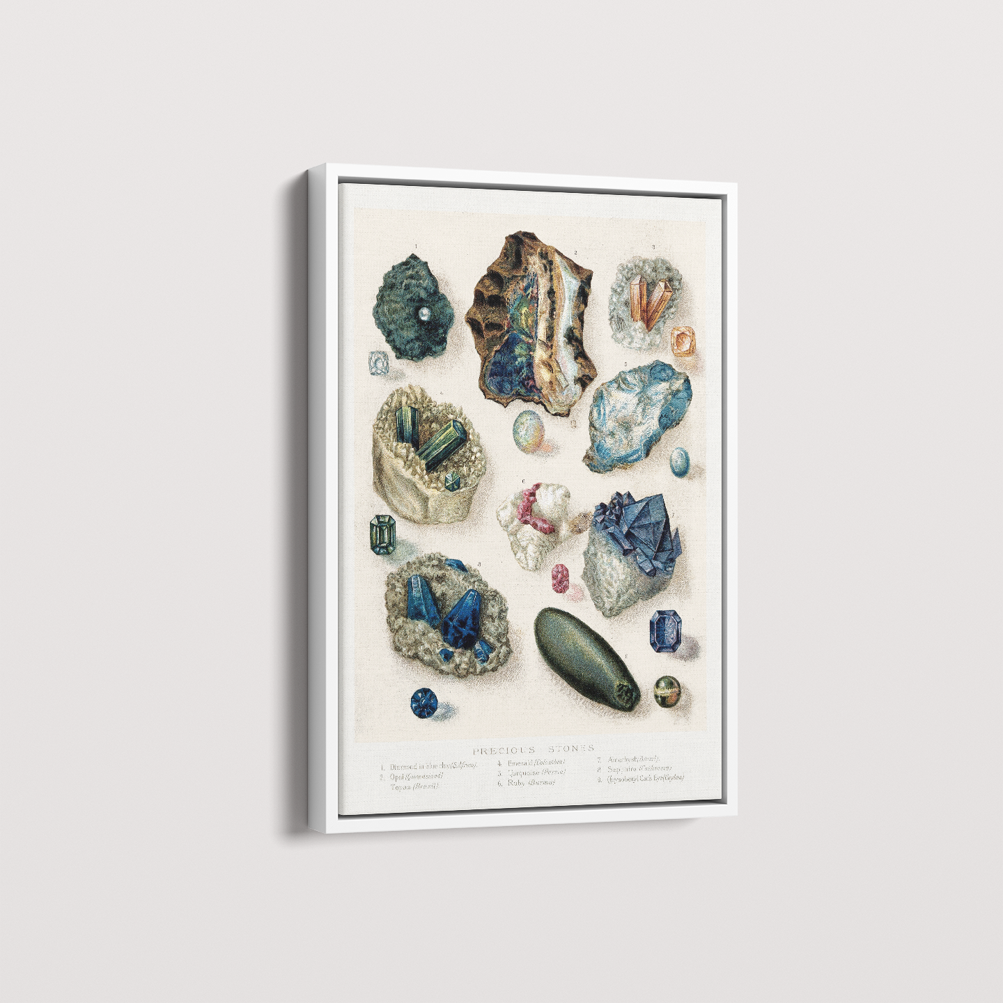 Quadro Pedras Preciosas Vintage