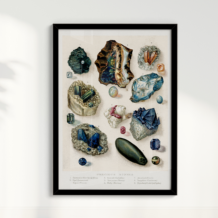 Quadro Pedras Preciosas Vintage