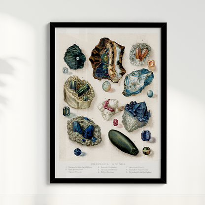 Quadro Pedras Preciosas Vintage