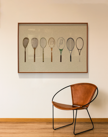 Quadro Raquetes Tamanho A0 Pronta Entrega moldura filete Premium