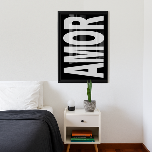 Quadro AMOR B&W  Tamanho A1 - Pronta Entrega