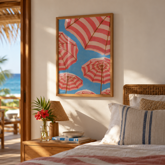 Quadro Rosa no Azul