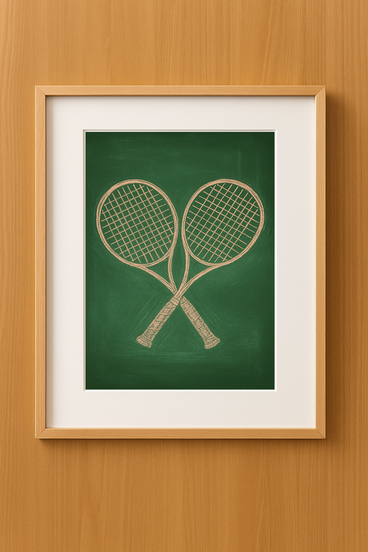 Composição de Quadros Vintage Tennis com Paspatur