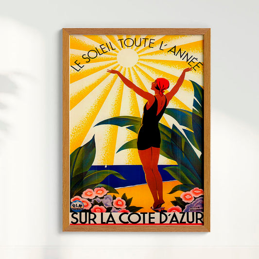 Quadro Poster Côte d'Azur Roger Broders Vintage | LARTESTUDI