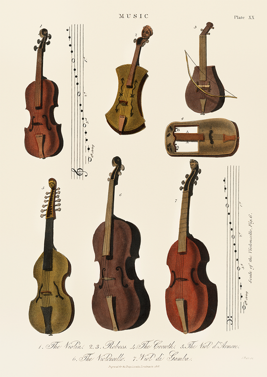 Violinos Vintage Poster