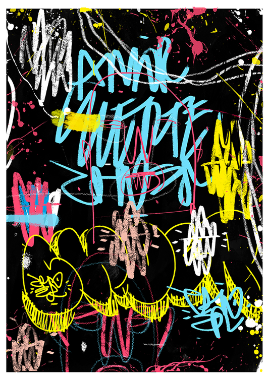 Quadro Abstrato Preto por Samuel Choer