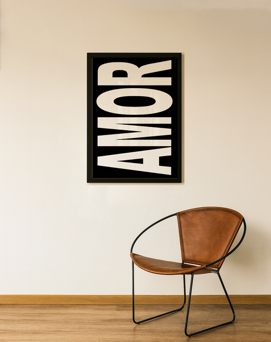 Quadro AMOR B&W  Tamanho A1 - Pronta Entrega