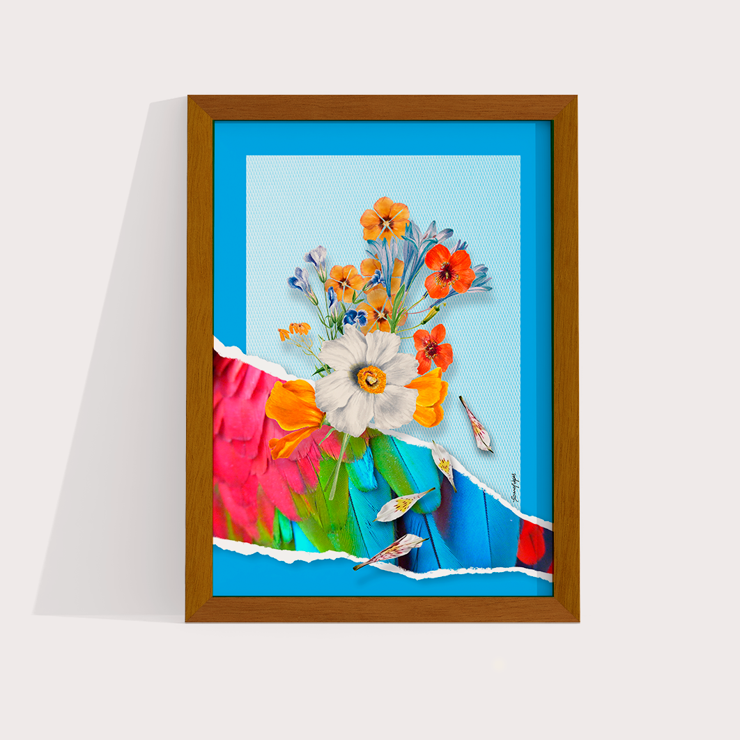 Flores animal print Arara por Adoro Cores