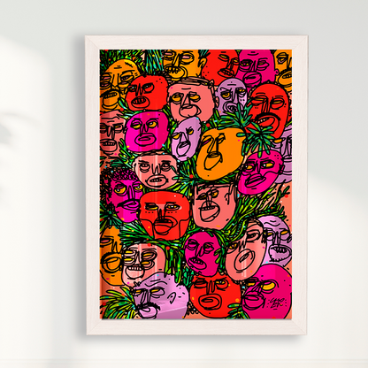 Quadro Caras e Flores por Samuel Choer