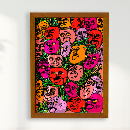 Quadro Caras e Flores por Samuel Choer
