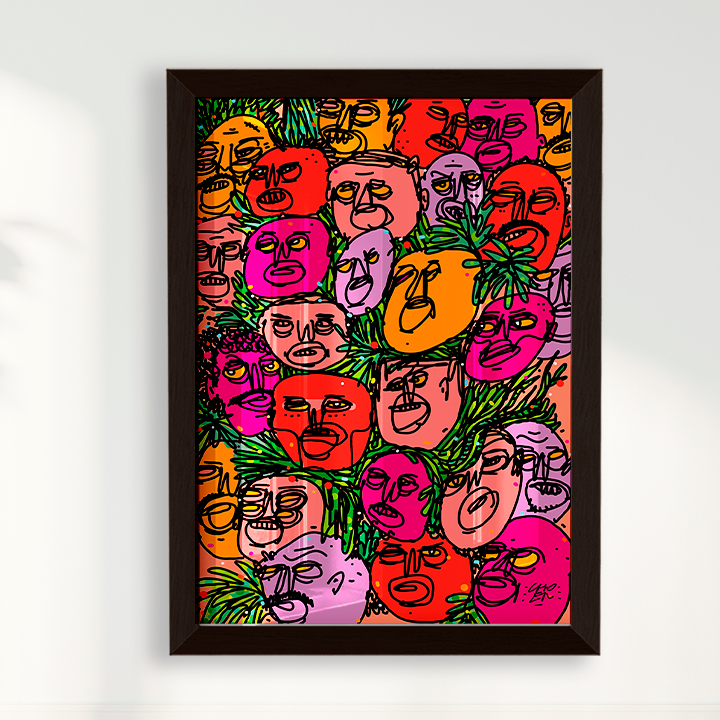 Quadro Caras e Flores por Samuel Choer