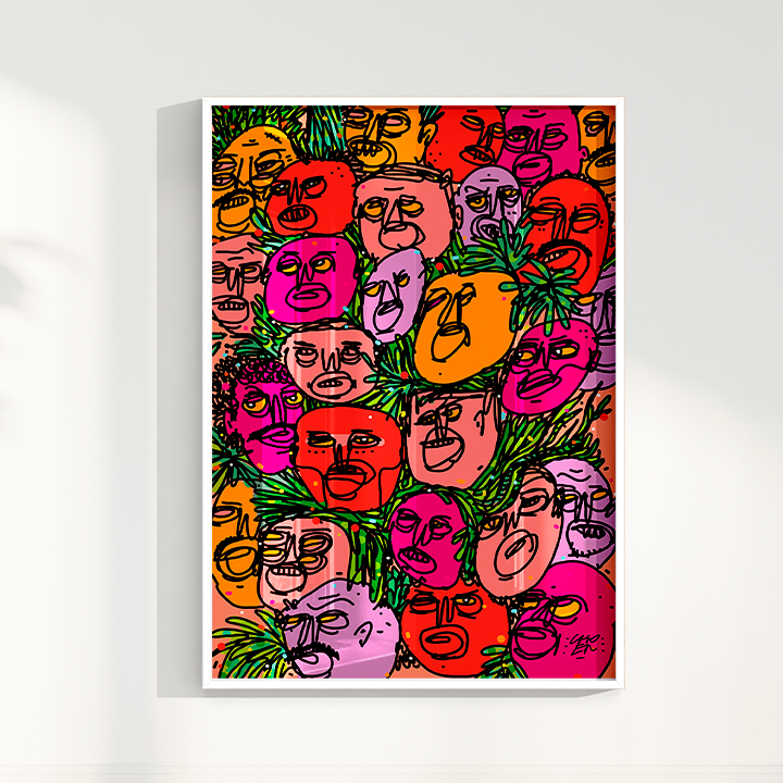 Quadro Caras e Flores por Samuel Choer