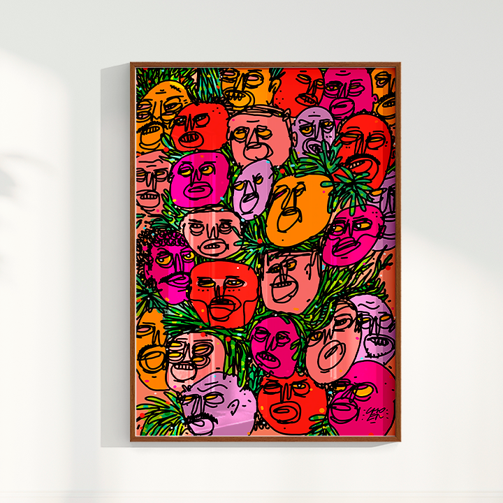Quadro Caras e Flores por Samuel Choer