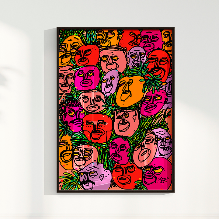 Quadro Caras e Flores por Samuel Choer