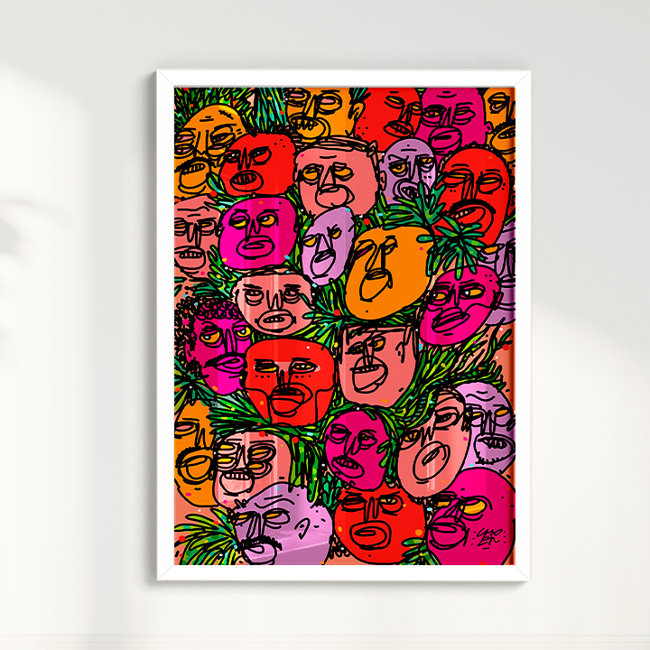 Quadro Caras e Flores por Samuel Choer