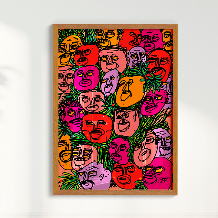 Quadro Caras e Flores por Samuel Choer