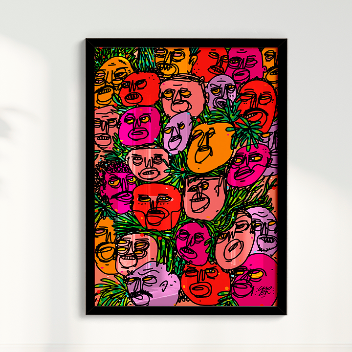 Quadro Caras e Flores por Samuel Choer