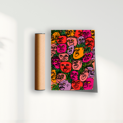 Quadro Caras e Flores por Samuel Choer