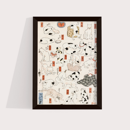 Gatos arte japonesa vintage por Utagawa Kuniyoshi