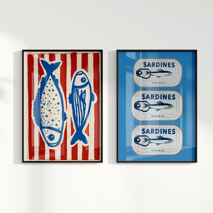 Composição de Quadros Peixes e Sardinhas