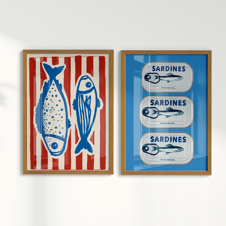 Composição de Quadros Peixes e Sardinhas