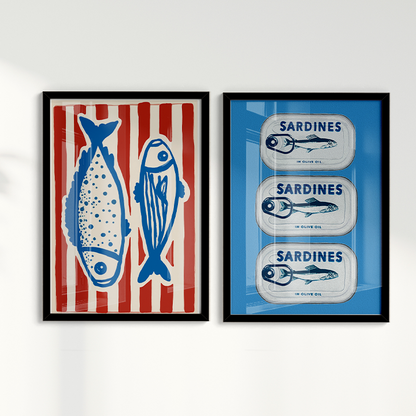 Composição de Quadros Peixes e Sardinhas