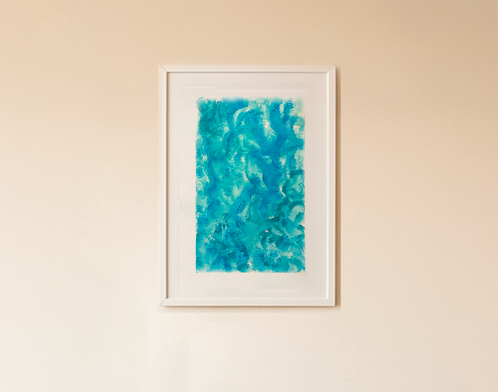 Quadro D.H.G Serie Azul Aquarela - Peça única