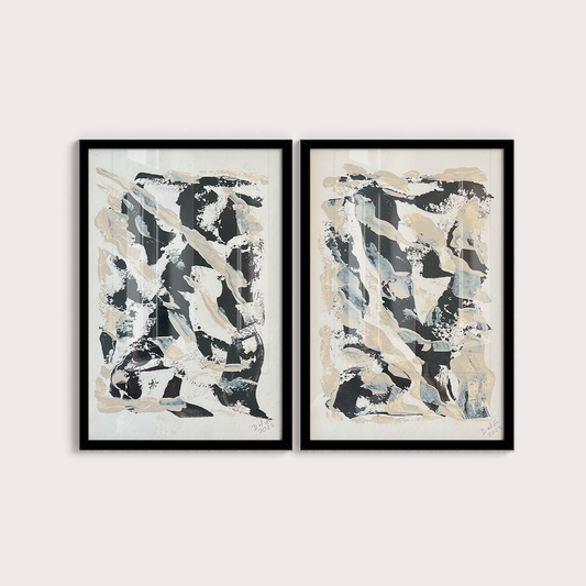 DÍPTICO Preto e Branco Quadros por D.H.G Abstracts