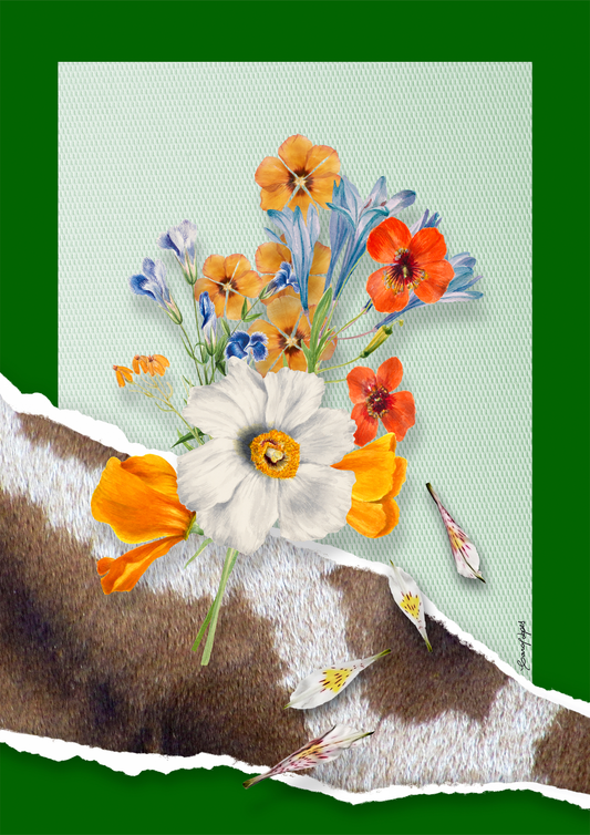 Flores animal print Girafa por Adoro Cores