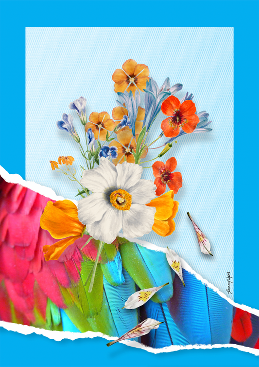 Flores animal print Arara por Adoro Cores