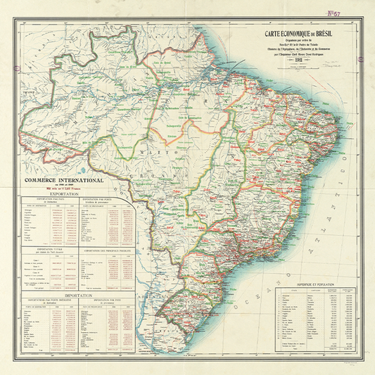 Mapa Vintage Brasil 1911
