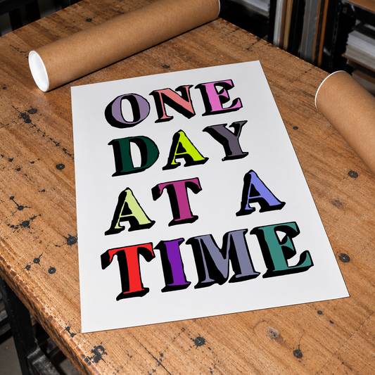 Poster One day at a time  A2 - Pronta Entrega