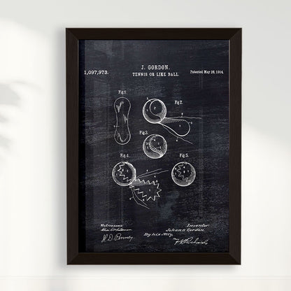 Quadro Patente Bola de Tênis