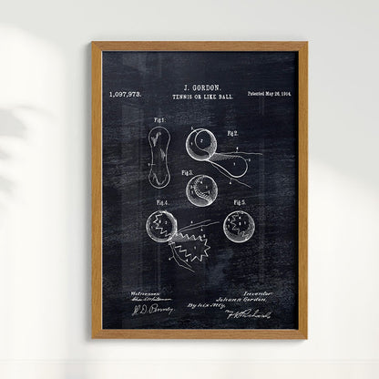 Quadro Patente Bola de Tênis