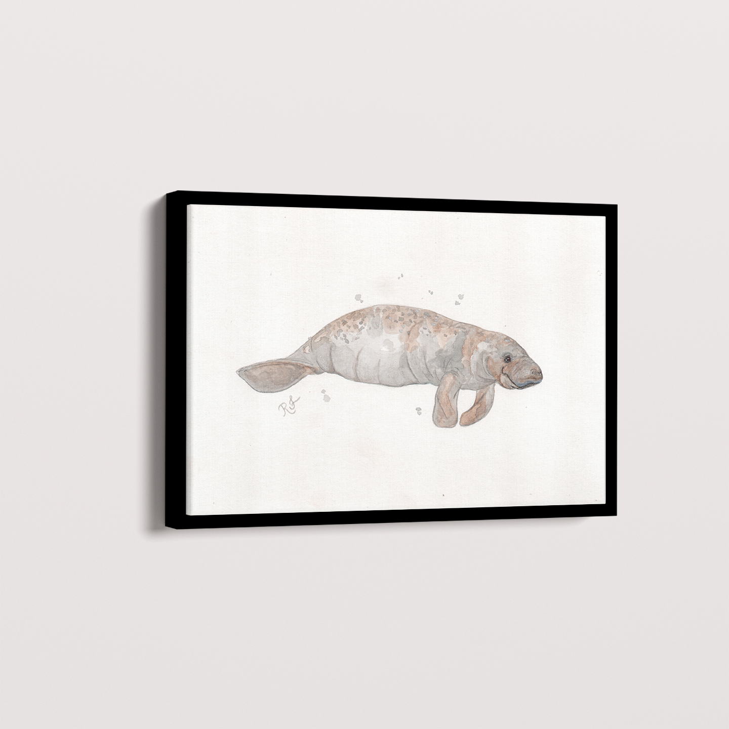 Quadro Peixe boi por Rayana Karoline