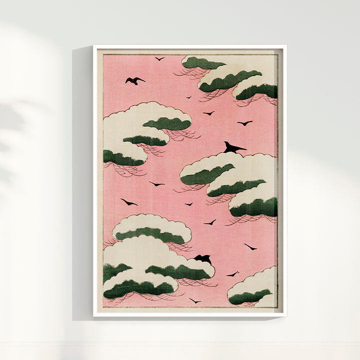 Quadro Pink Sky - arte japonesa vintage
