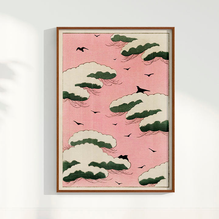 Quadro Pink Sky - arte japonesa vintage
