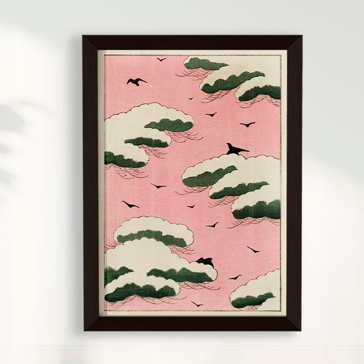 Quadro Pink Sky - arte japonesa vintage