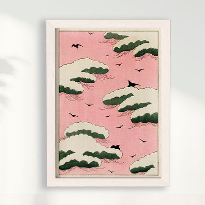 Quadro Pink Sky - arte japonesa vintage