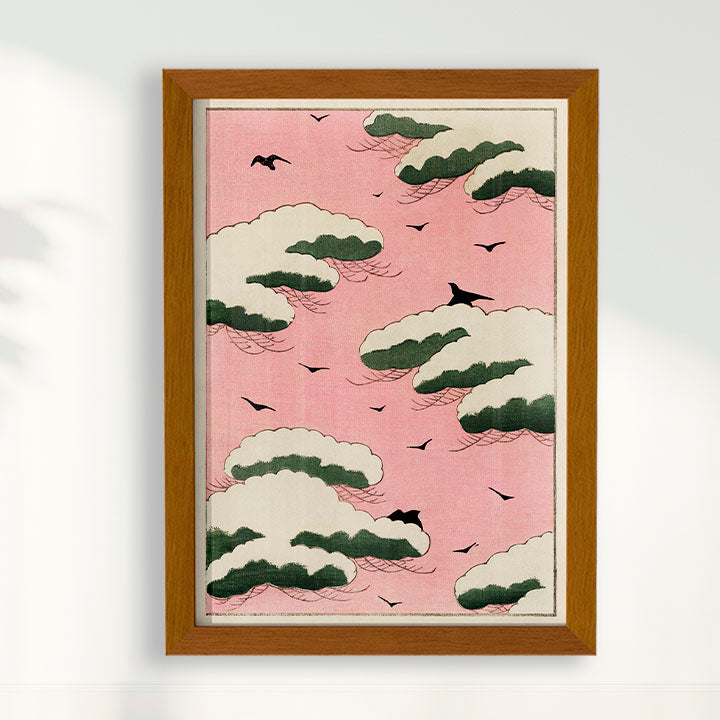 Quadro Pink Sky - arte japonesa vintage