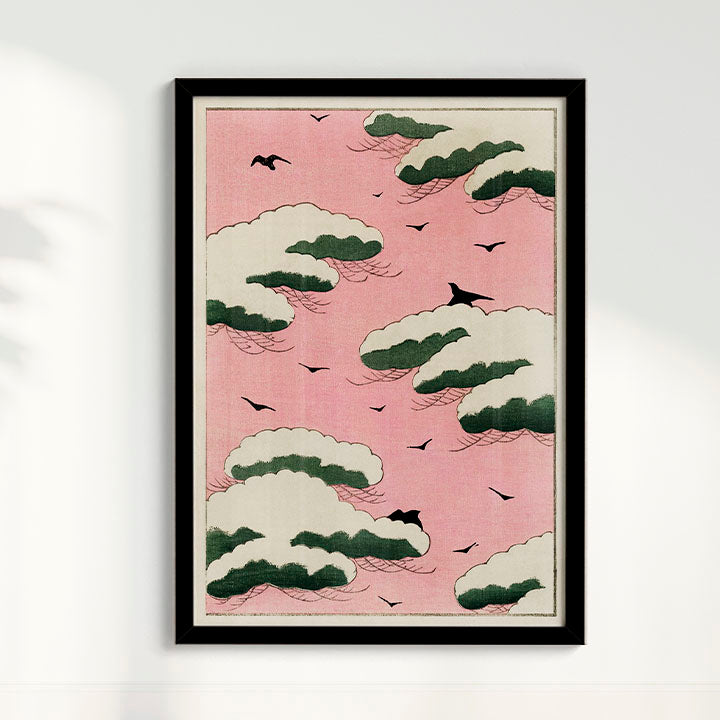 Quadro Pink Sky - arte japonesa vintage
