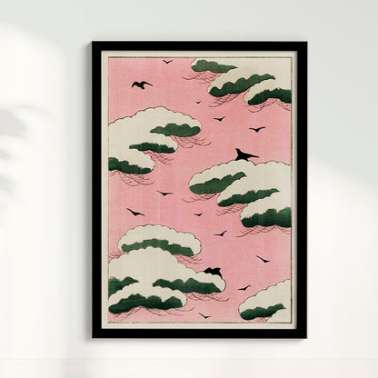 Quadro Pink Sky - arte japonesa vintage