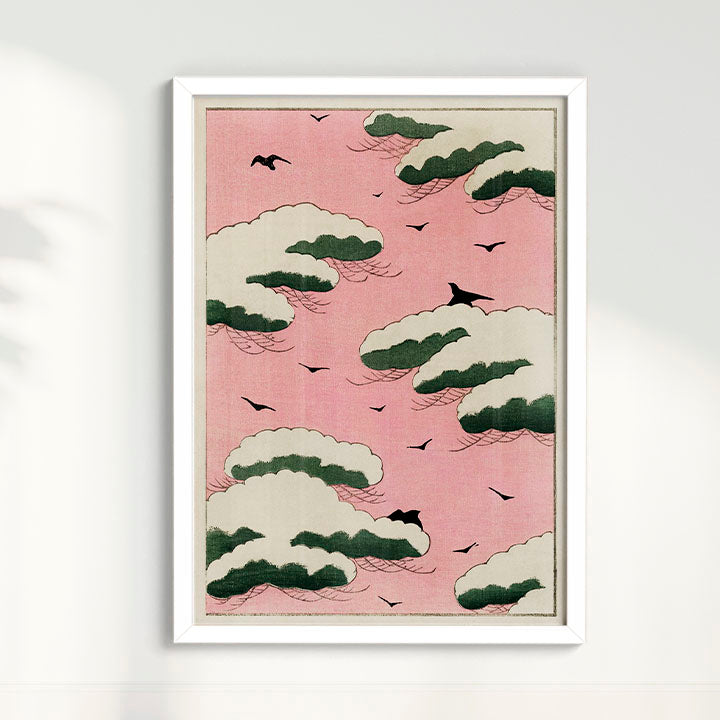 Quadro Pink Sky - arte japonesa vintage