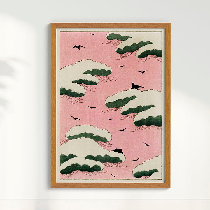Quadro Pink Sky - arte japonesa vintage
