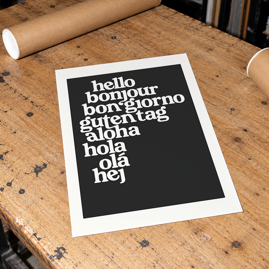 Poster Hello por Thiago Villas Boas pronta entrega Tamanho A3