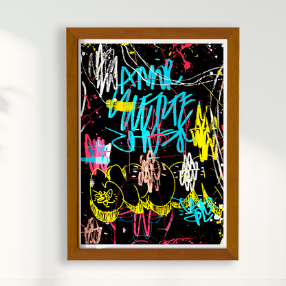 Quadro Abstrato Preto por Samuel Choer