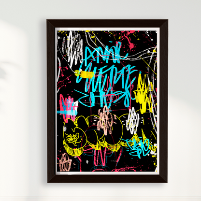 Quadro Abstrato Preto por Samuel Choer
